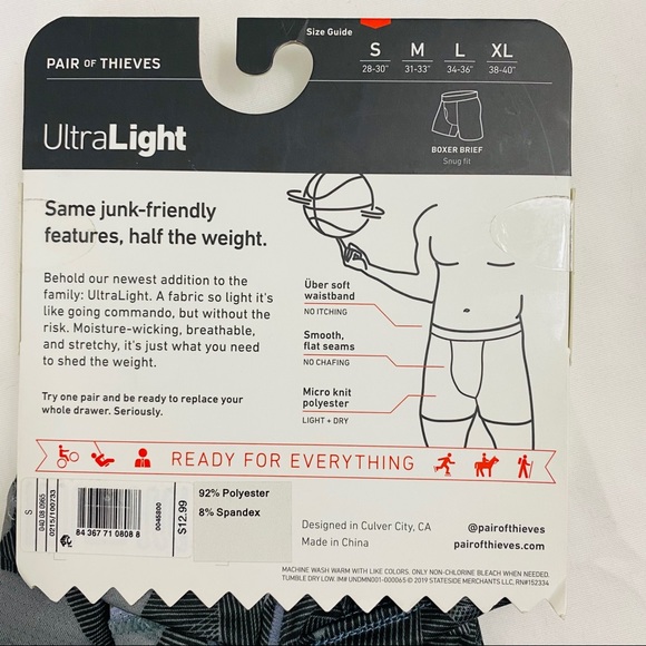 Pair of Thieves Ultra Light Boxer Briefs Snug Fit - Picture 6 of 6